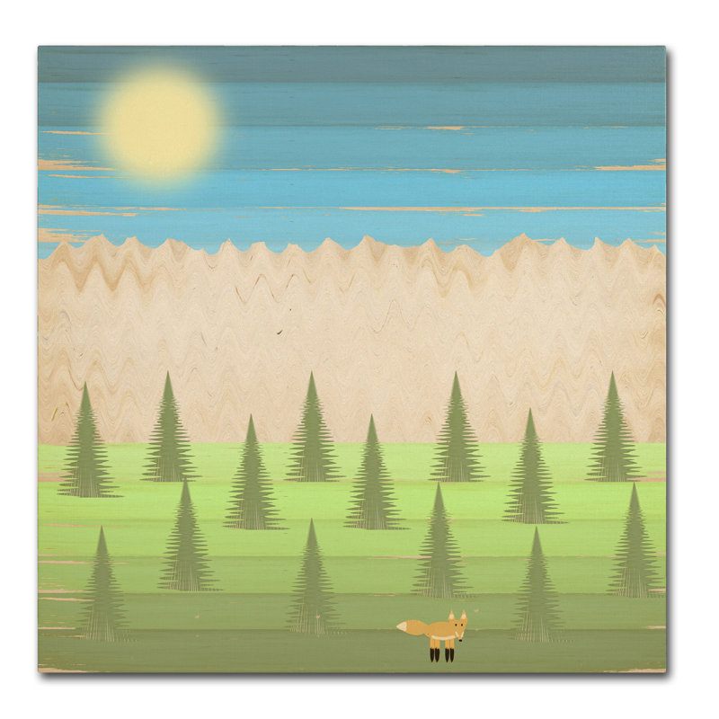 « the fox », art sur toile, H 14 po x l 14 po