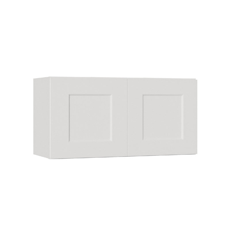 Petite armoire murale en bois massif - l 30 po x P 12 po x H 18 po, peinte en blanc, prête à assembler