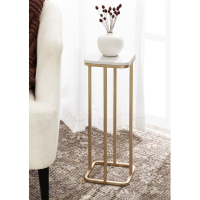 Marble and Metal Square Drink Table