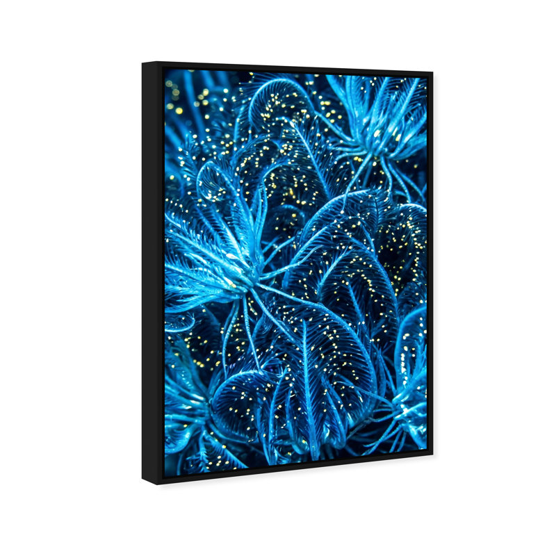 Neon Garden Print by Oliver Gal, 37"H x 25"W, Black Floater Frame
