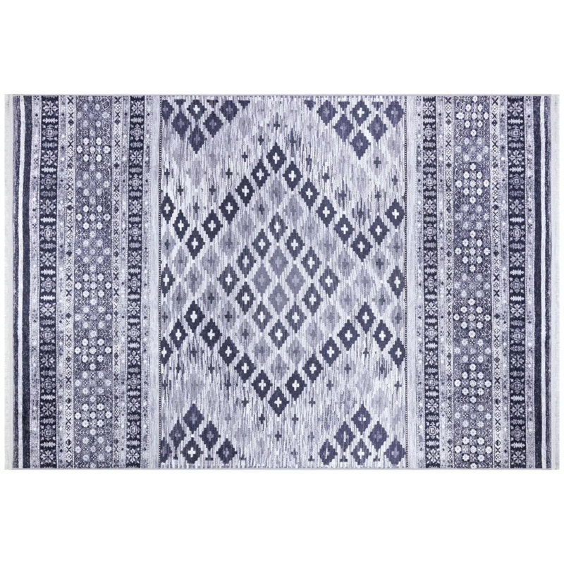 Stevonna Performance Cotton Washable Geometric Indoor / Outdoor Rug, Rectangle 5'3" x 7'7"