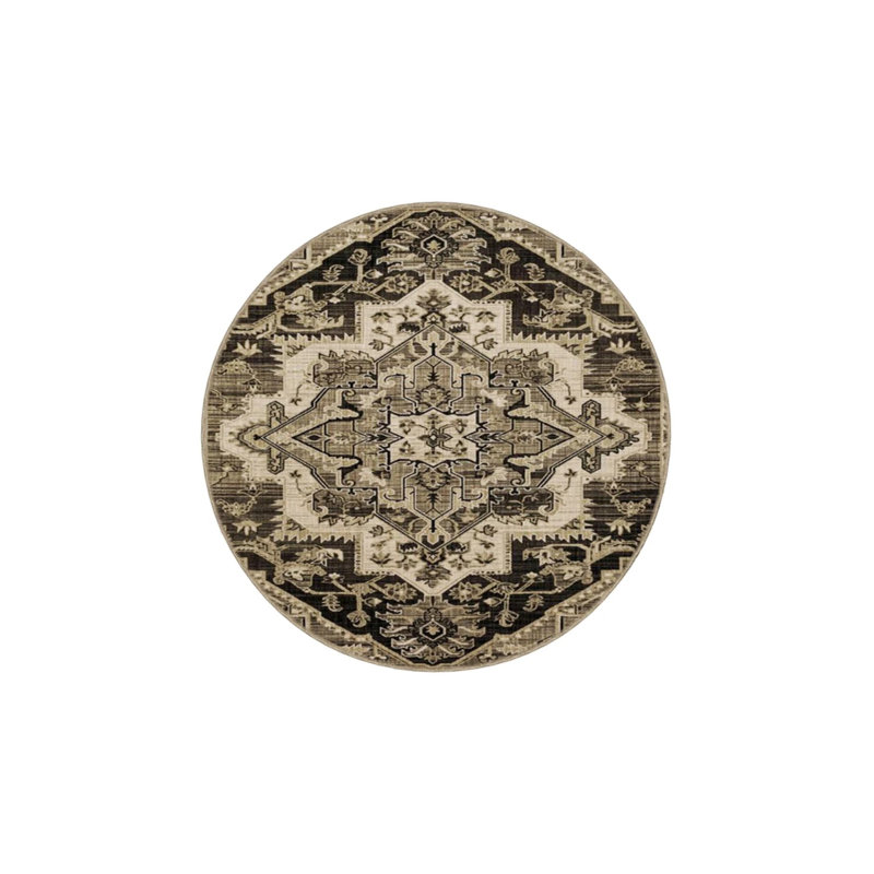 Traditional Checkered Floral Woven Base Washable Carpet, Runner 2'6" x 6'7"