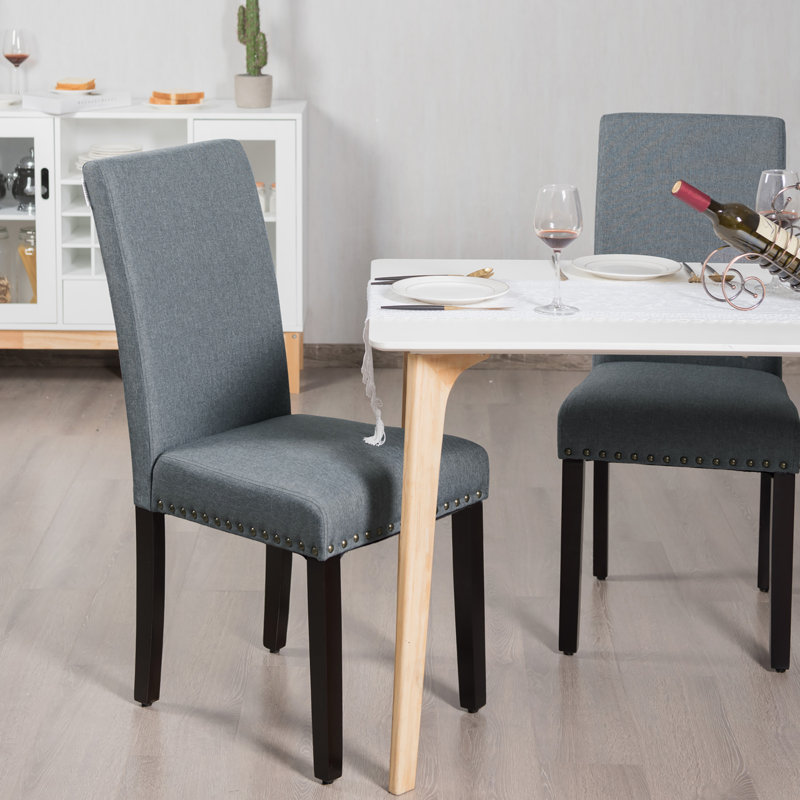 Breedsville 21'' H Linen Upholstered Side Chair, Light Gray