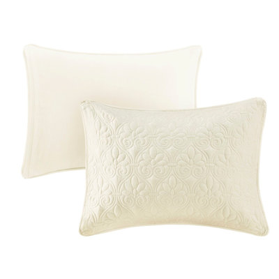 3 Piece Bedspread Queen Cream - Split Corner Pleated, Soft Microfiber, 100% , Classic Appeal Pleated Cream, Fill, Quality