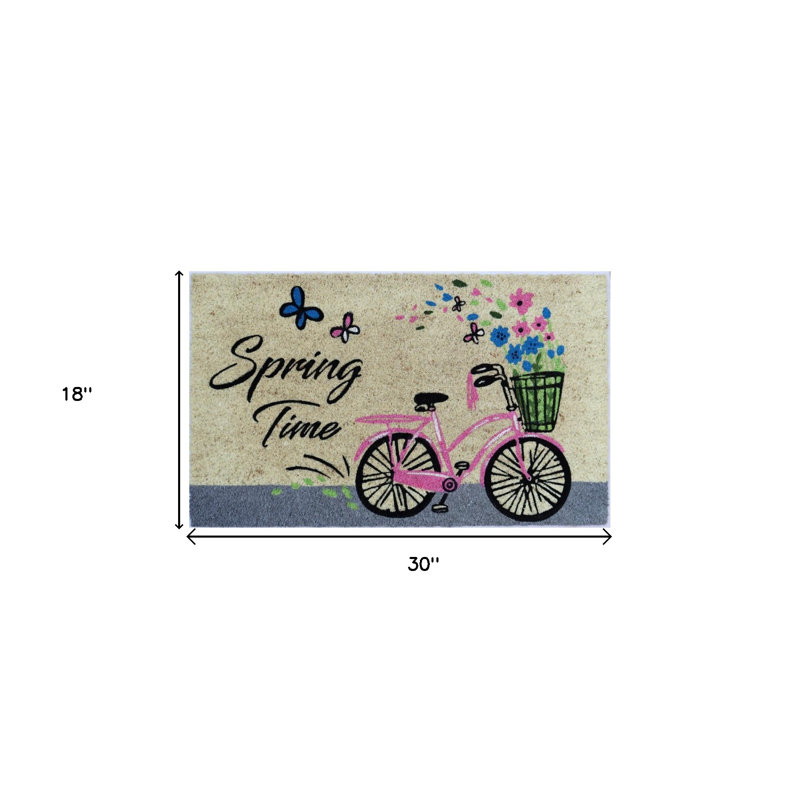 Tapis d'extérieur 18 po x 30 po beige et noir Coir