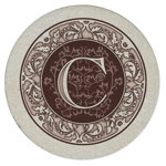 Monogram Letter 4-Pack Natural Sandstone Coasters