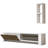 Modern Walnut TV Unit with Wall Shelf, 63.0 x 13.0 x 10.6 inches | 100% Melamine Coated Particle Board, Thickness: 0.7 inches | Multiple Shelves, Wall-Mountable, Stylish Storage Solution for Living Room-636616561