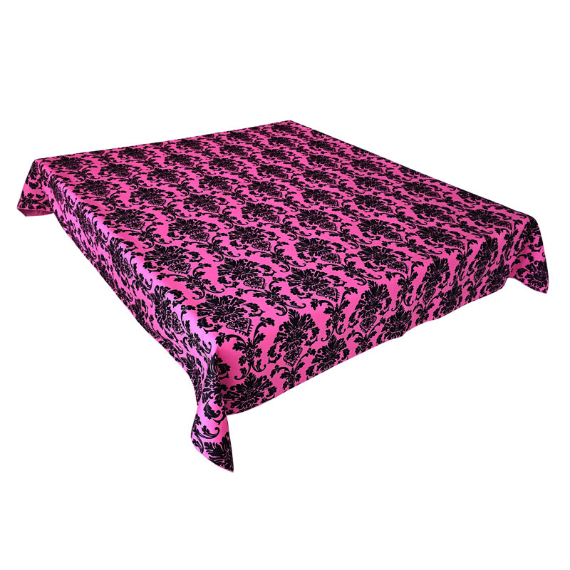 Floral Poplin Damask Tablecloths, Fuchsia, 60" Rectangle
