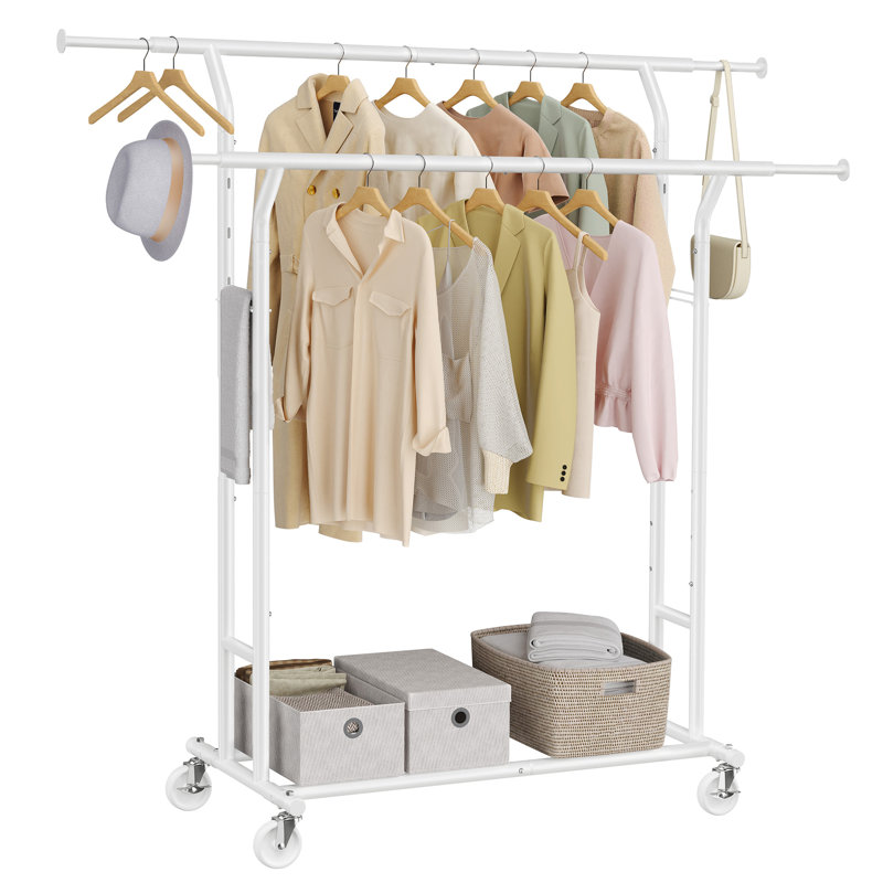 169 cm Clothes Rack, White