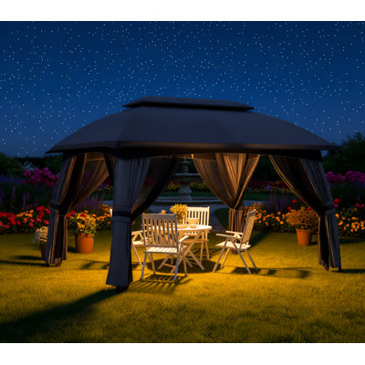 Outdoor Gazebo Canopy Shelter,Patio Gazebo,with Netting,Vented Roof