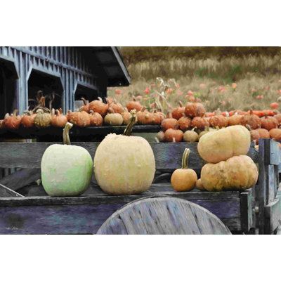 «Autumn Pumpkin Harvest» - Photographie sur toile tendue