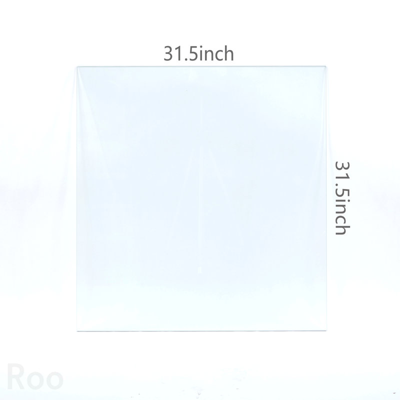 Tempered Clear Glass Top.80cm Square