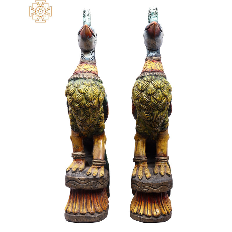  Paire de figurines en bois 24 po
