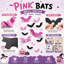 48 autocollants muraux de chauve-souris d'Halloween 3D rose et noir 48 pièces