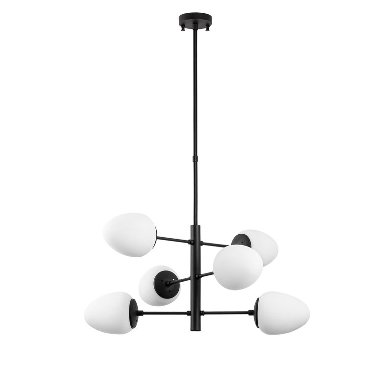 Lustre linéaire moderne 6 lumières Spoutnik, Noir