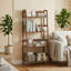 Stable 4 Tier Bamboo Plant Display Rack With Raised Anti Fall Guardrails Space Saving
