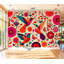 Peler et coller le papier peint mural, broderie Otomi mexicain sans soudure, coloré, traditionnel mexicain, art mural auto-adhésif et amovible