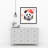 Artist Panda Animals White Pattern Framed Canvas | Home Decor
