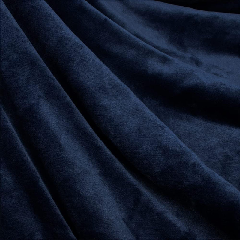 Navy Blue Sherpa Fleece Reversible Throw Blanket