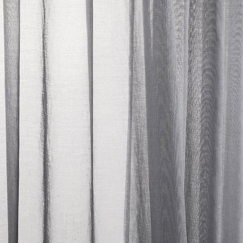 Diyon Solid Colour Sheer Grommet Curtain Panels, Dark Grey, 54" W x 63" L