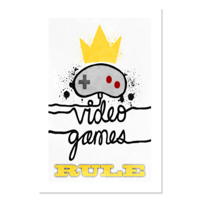 Video Games Rule Paper Print