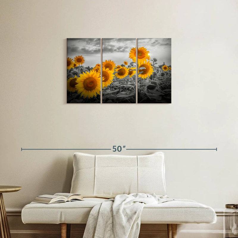 Harnek Sunflowers In The Evening - couleur jaune, H 20 po x l 33 po