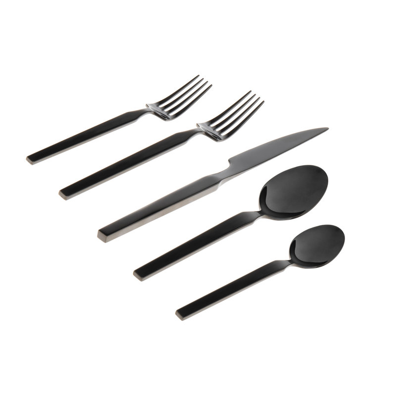Godinger Silver Art Co Oliver Mirrored 18/10 Stainless Steel Flatware 20 Piece, Service For 4