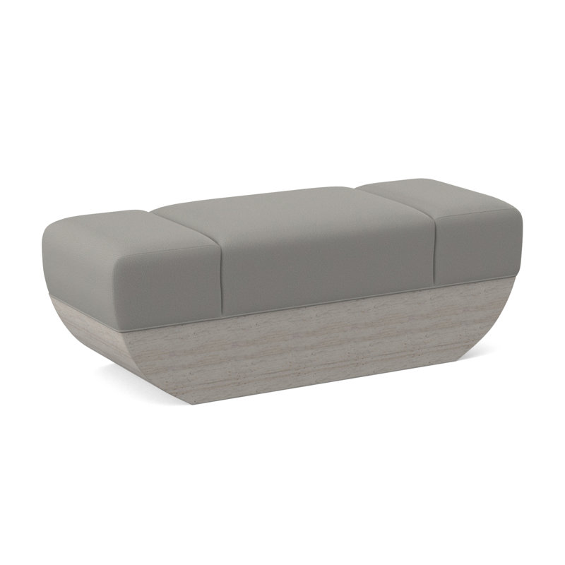 Ark Upholstered Dining Bench, Fizz Ivory 100% Polyester, Bisque