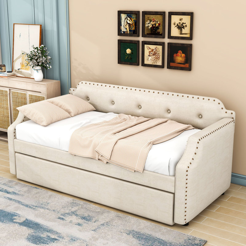 Upholstered Daybed with Trundle