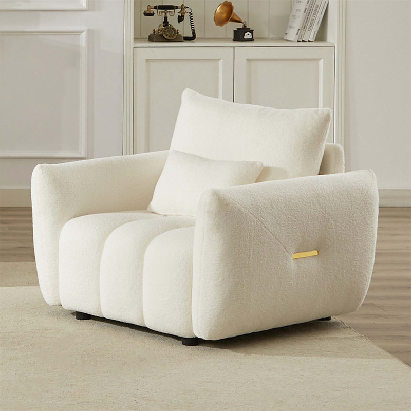 Sef Fabric Upholstered Lounge Chair, Modern Sofa, Accent Sofa, Beige Duplicate
