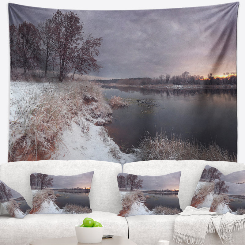 Tapisserie en polyester de mer de mer de mer de mer foncé avec accessoires suspendus inclus, H 78 po x l 92 po