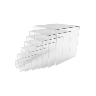 Deluxe 3 Piece Clear Acrylic Tray Set, Two Narrow Rectangle Trays and One  Large Rectangle Tray Organizer for Desk or Counter - Azar Displays