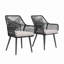 Chaise de patio en rotin avec coussins-1239835763
