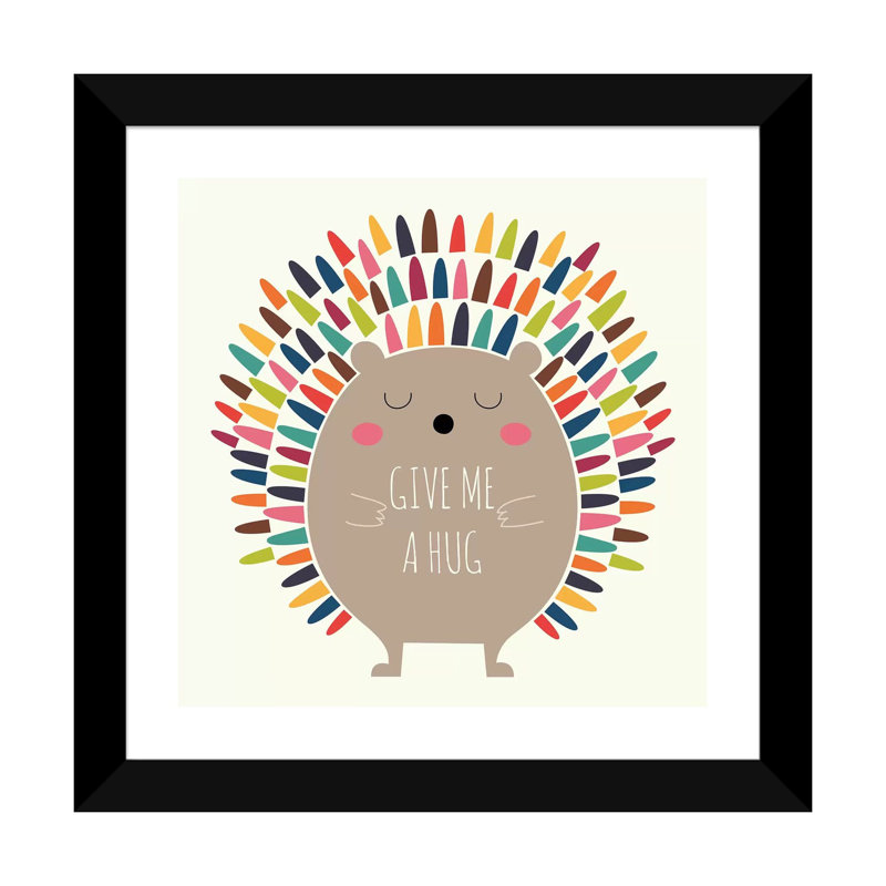 Offrez-moi un câlin par Andy Westface - impression d'art graphique, Papier encadré noir, Blanc, H 24 po x l 24 po x p 1 po