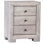 Clancy 3-Drawer Acacia Wood Nightstand, Light Gray Wash