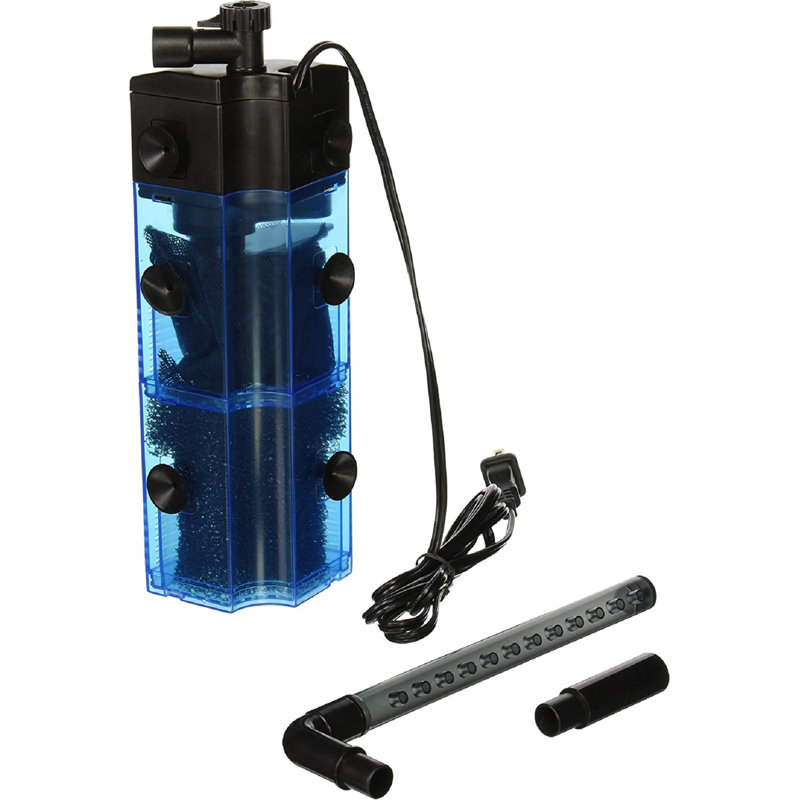 Cascade 455 Fully Submersible Internal Filter for Aquarium Corners - Up To 20 Gallon Tanks