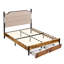 Bed Frame With Upholstered Headboard, Platform Bed With Touch Sensitive LED Lights, 2 Drawers-738791581