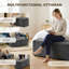Banc de rangement avec repose-pieds, repose-pieds avec large assise rembourrée, gris foncé-704256092