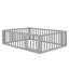Structure de lit en bois robuste avec clôture et porte-821873349-831701258