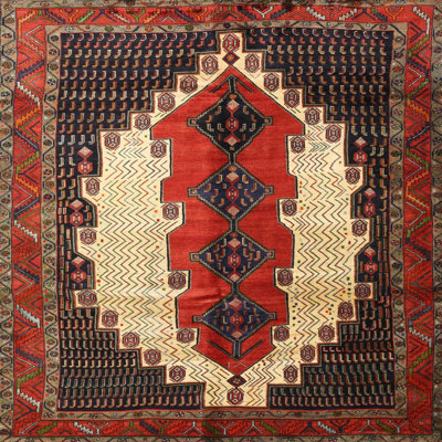 Tapis oriental noir / beige / rouge Shashkov