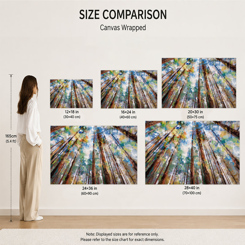 «Vibrant Tall Forest Trees», reproduction d'impression sur toile tendue, 24x36in