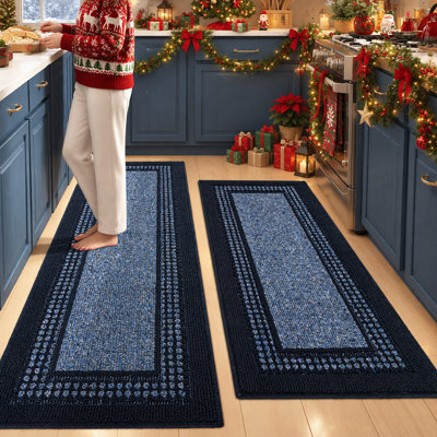 Non Slip Textured Border Kitchen Mat