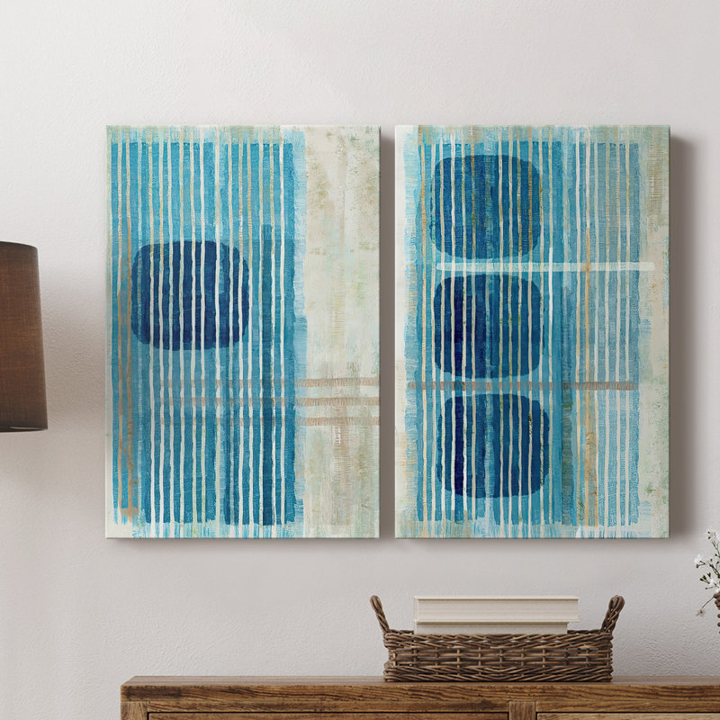Toile tendue avec châssis bleu I-Premium Gallery - prêt à accrocher, H 48 po x l 64 po