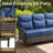 Alakai 7-9 Person Outdoor Wicker Garden Party Conversation Set With Swivel Chairs, Sofa, Ottomans And Tables-509527505