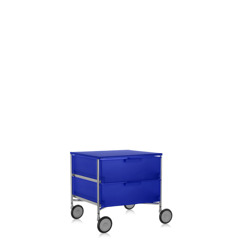 Mobil Drawer Storage, Translucent Cobalt, With Wheels, 6 Hi