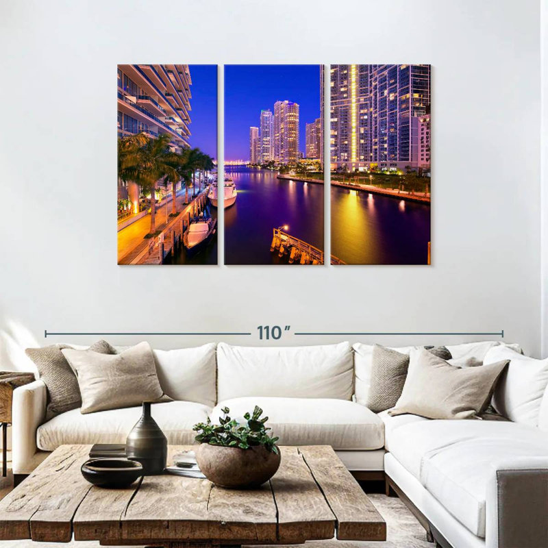 Sireci Downtown Miami Riverwalk, 48" H x 74" W