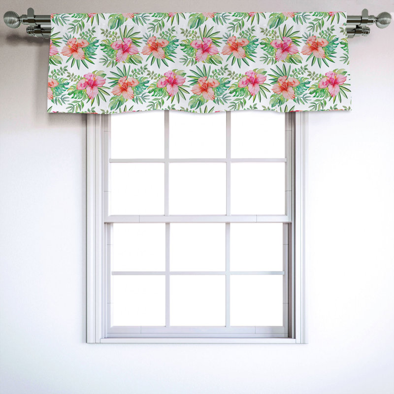 Sateen Floral Ruffled Window Valance