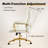 Mid-Century Modern Office Chair, Diamond Pattern Faux Leather Upholstered Swivel Desk Chair with Adjustable Height, Ergonomic Computer Chair-1244544756