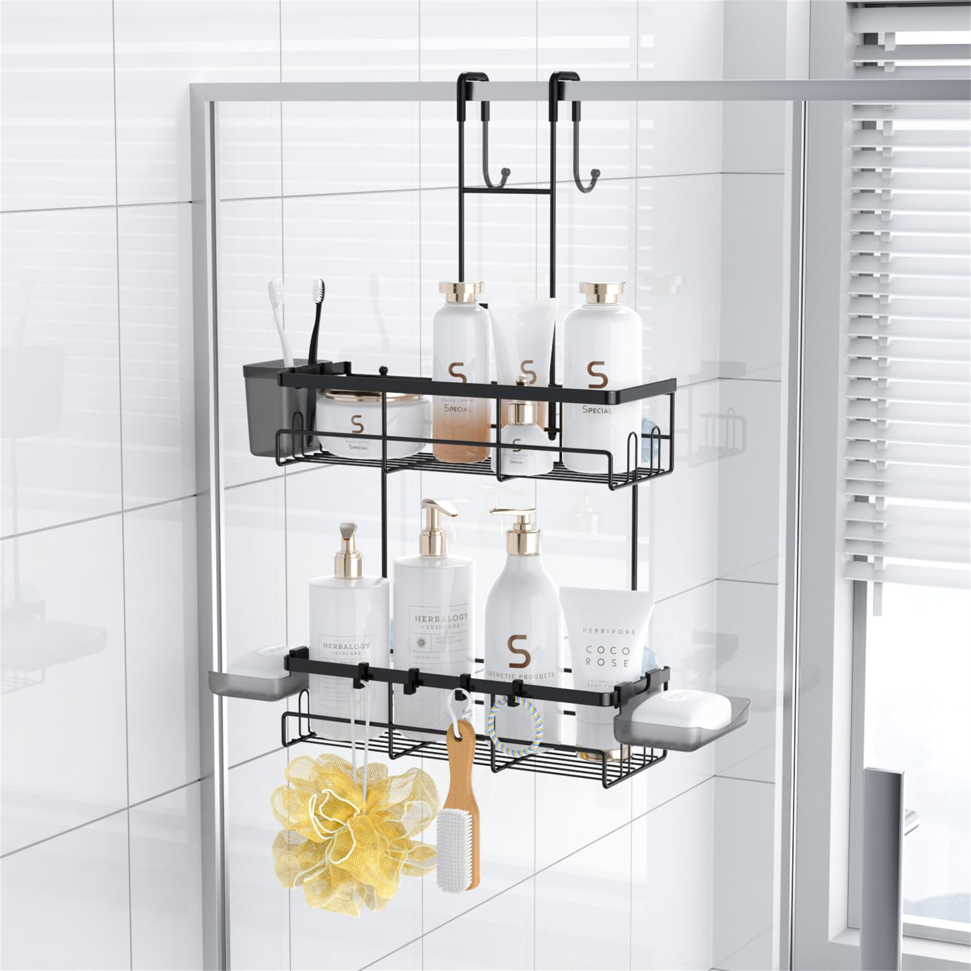 Rebrilliant Over The Door Shower Caddy Hanging | Wayfair