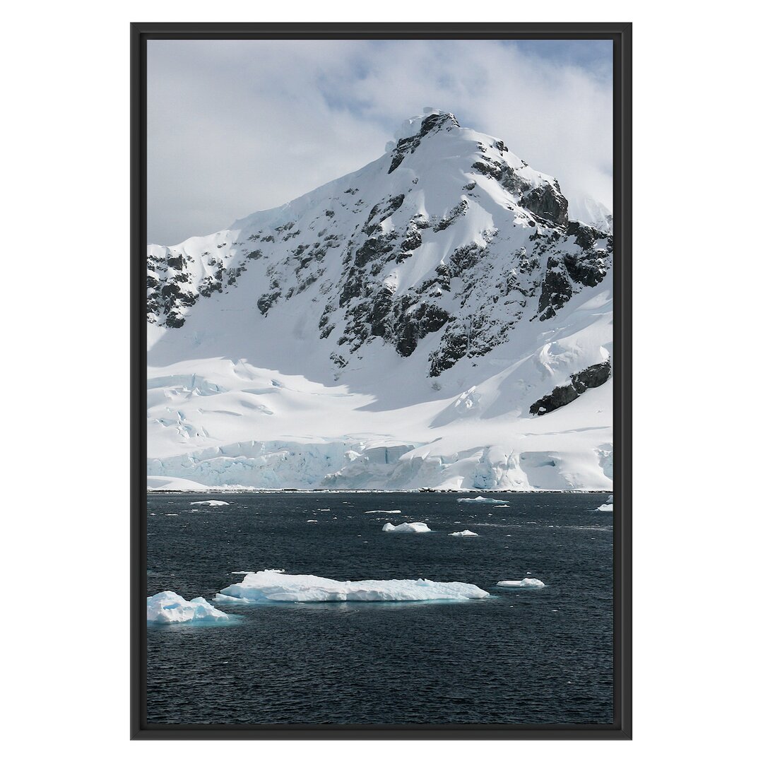 Gerahmtes Wandbild schneebedeckte Bergspitze